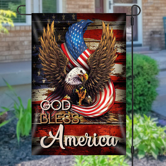 Aperturee Eagle God Bless America Independence Day Garden Flag
