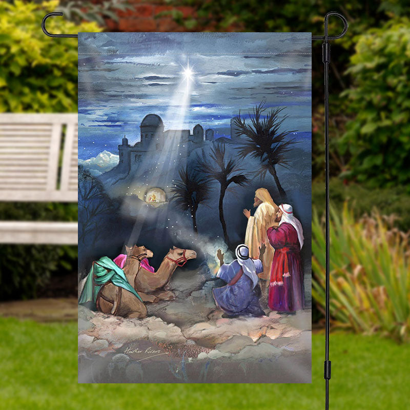 Holy Light Camel Person Paint Christmas Garden Flag