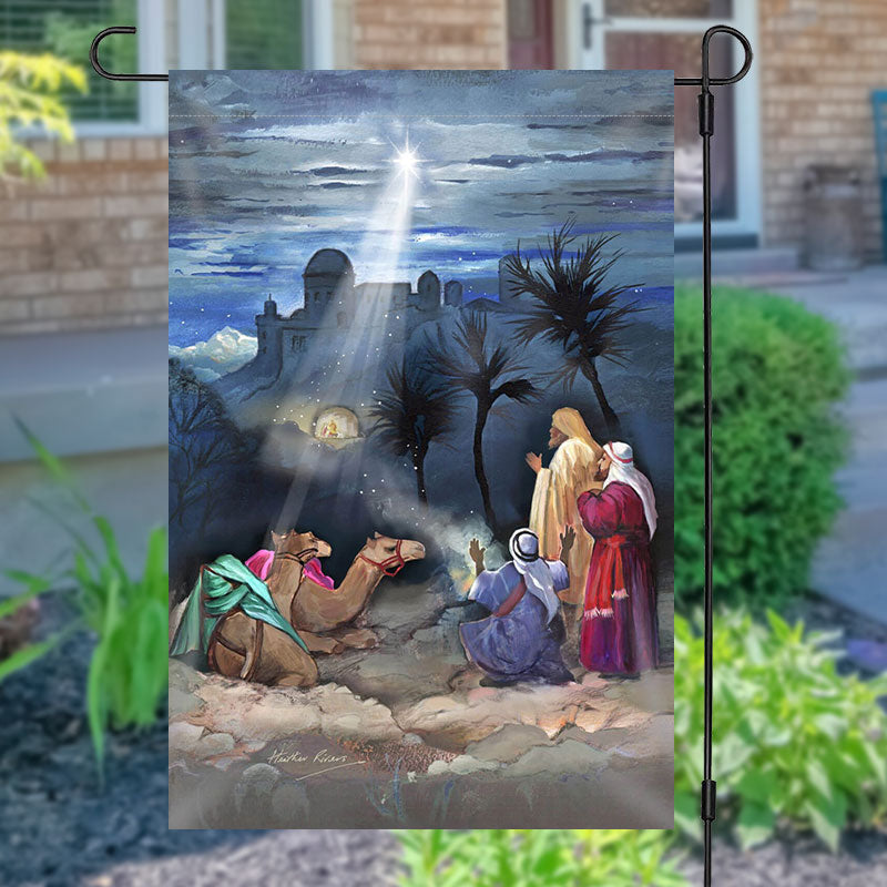 Holy Light Camel Person Paint Christmas Garden Flag